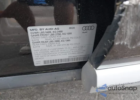 2021 Audi Q5 Premium 45 Tfsi Quattro S Tronic из США, поврежденный, VIN WA1AAAFY2M2008206